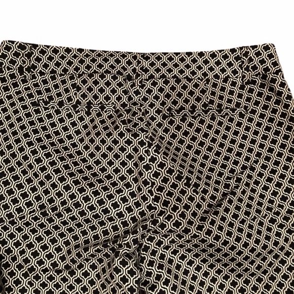Dalia black & white abstract print cotton crop trouser pant work wear size 6 - Picture 5 of 11